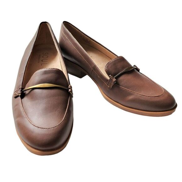SOUL Naturalizer Shoes - Soul Naturalizer Womens Brown Leather Loafers Size 8W